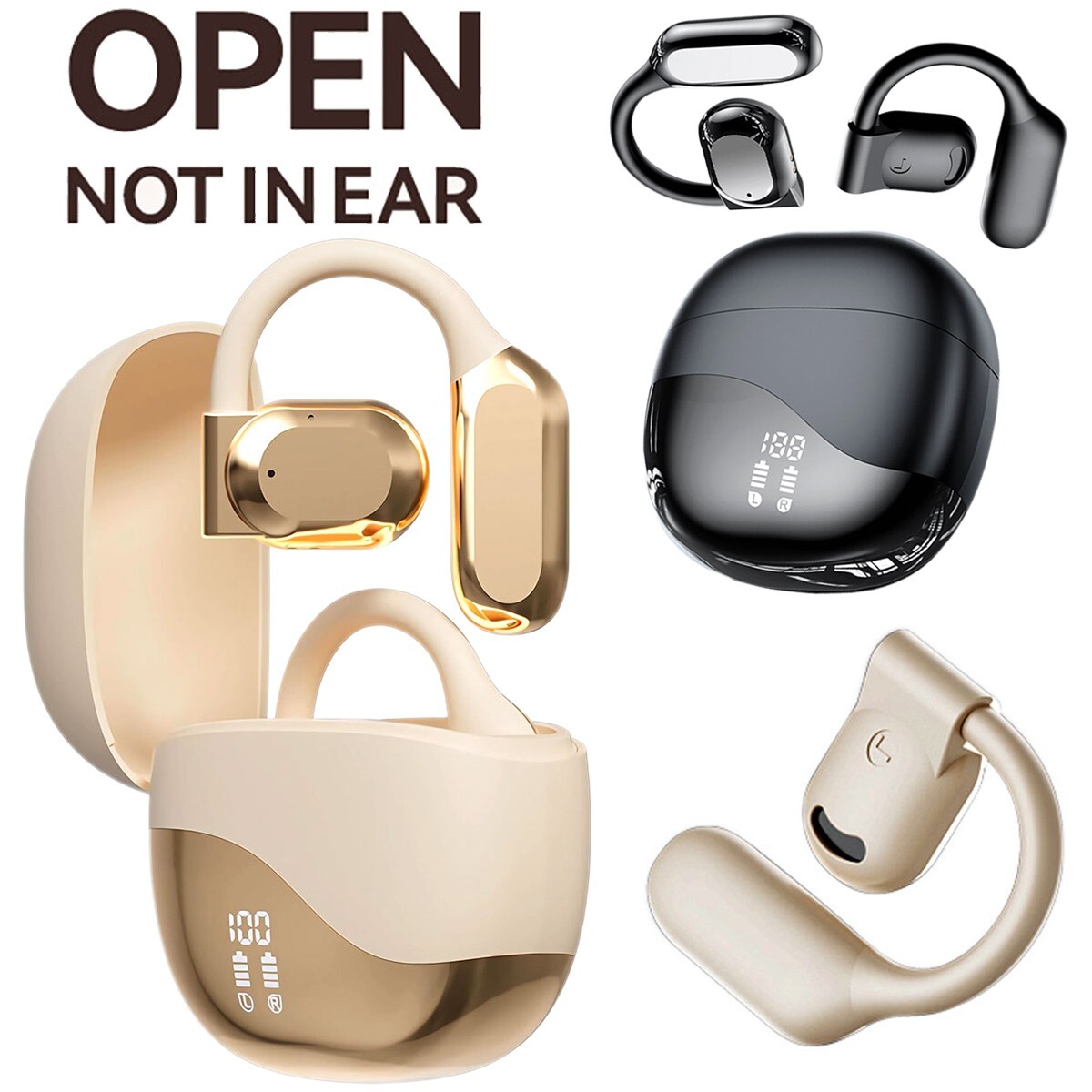 Wireless Earbuds Bluetooth Open Ear Headphones Earhook For iPhone Samsung Google