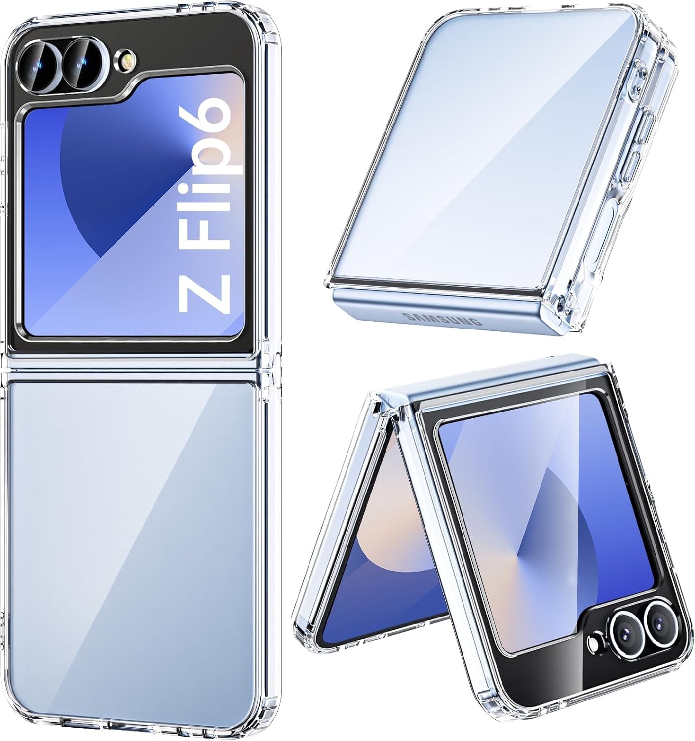 Clear Shockproof Phone Case for Samsung Galaxy Z Flip 7 FE/Z Flip 6 – Transparen