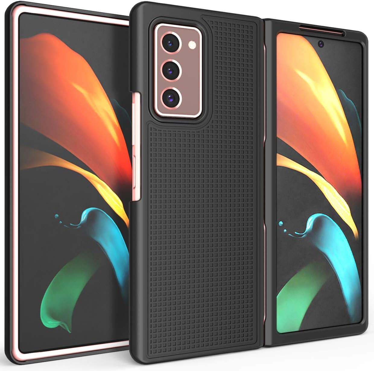 Case for Galaxy Z Fold 2, [Black] Slim Hard Shell Protector Cover [Anti-Fingerpr
