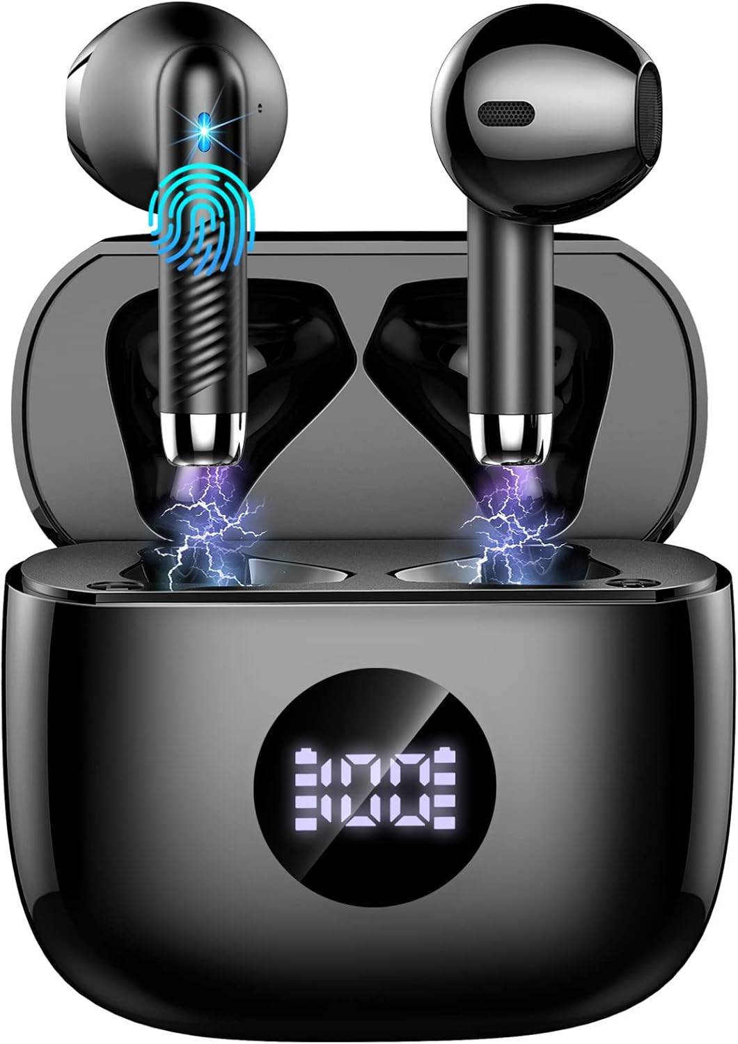 Wireless Earbuds, Bluetooth 5.4 Ear Buds LED Power Display Headphones Bass Stere