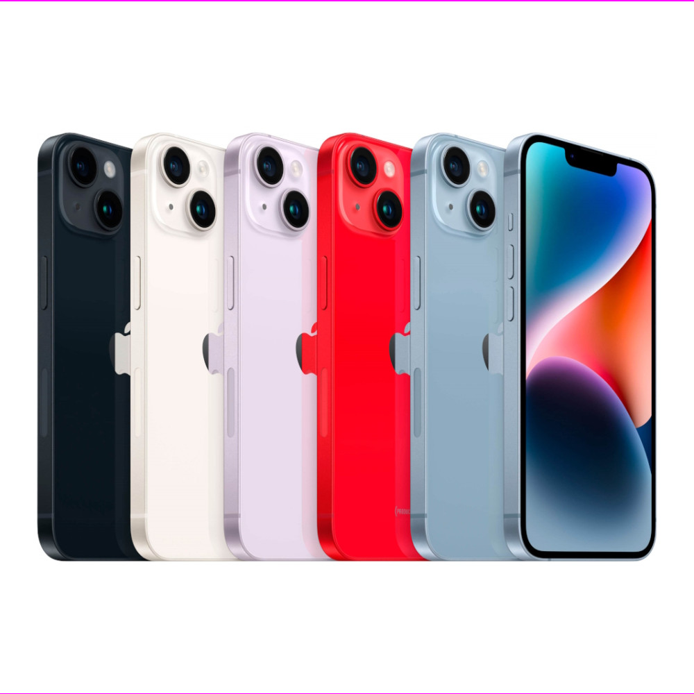 Apple iPhone 14 128GB 5G – Colors: Midnight, Starlight, (PRODUCT)RED, Blue