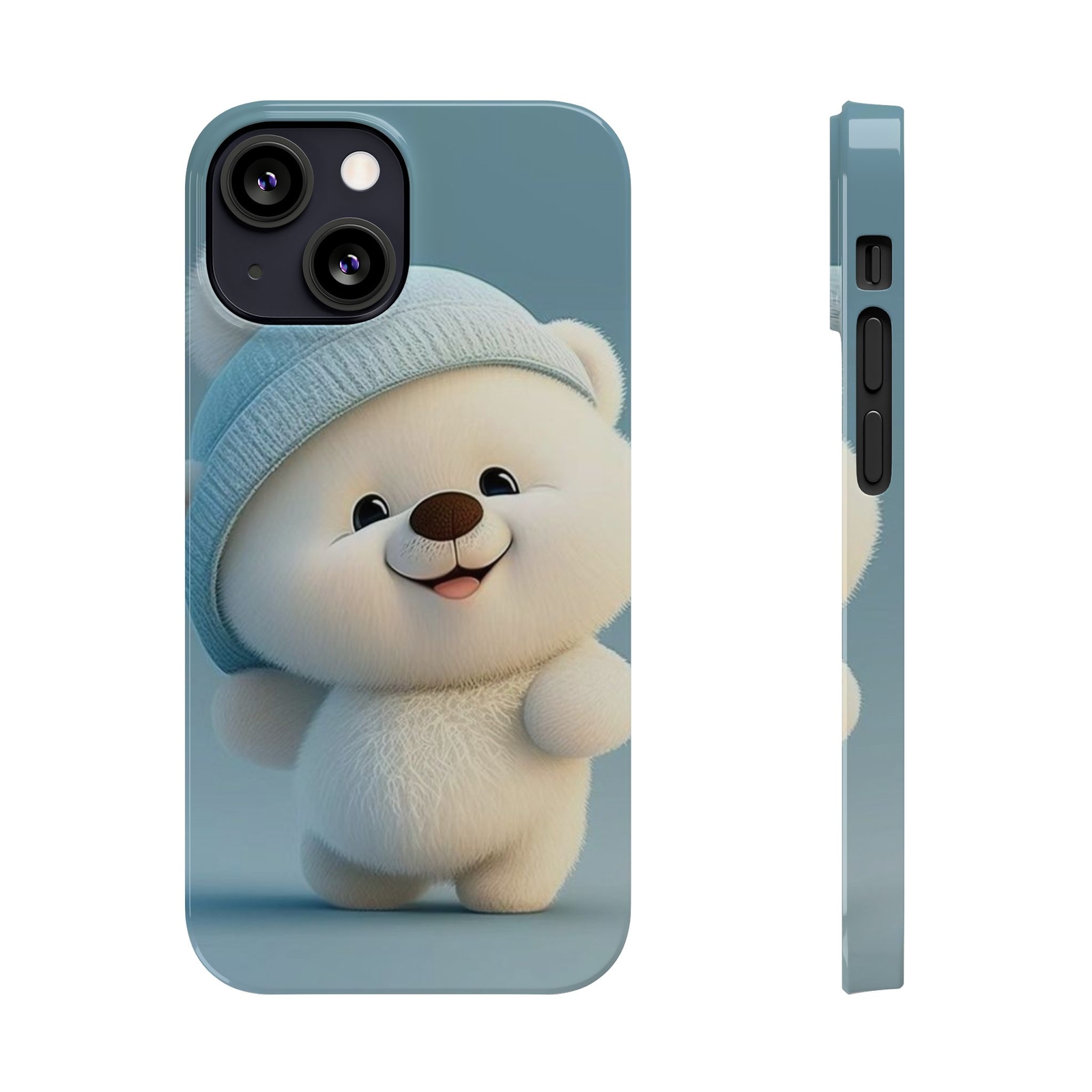 Slim cute blue girly Apple Phone Cases
