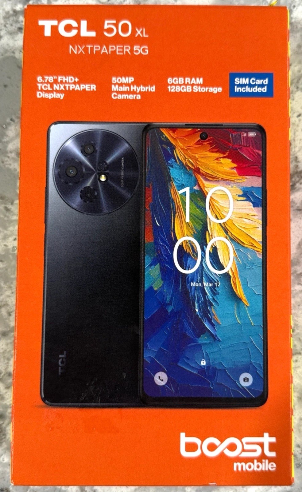 Locked To Boost Mobile TCL 50 XL NXTPAPER 5G 6GB 128GB Prepaid Smartphone NEW!