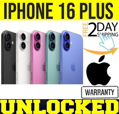 APPLE IPHONE 16 PLUS – 128GB 256GB 512GB (FACTORY UNLOCKED) ALL COLORS ❖SEALED❖