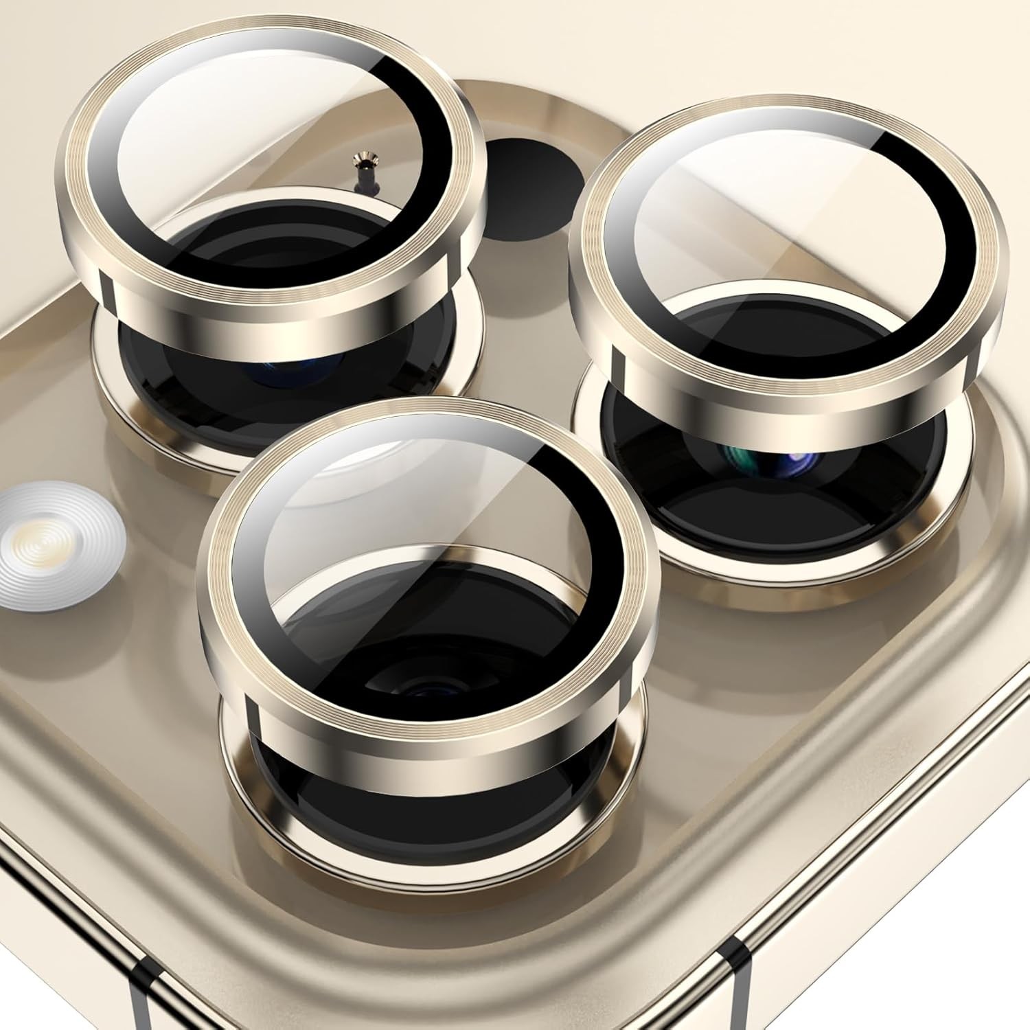 Tempered Glass Camera Lens Protector Cover Set for 6.7″ & 6.1″ (Gold)