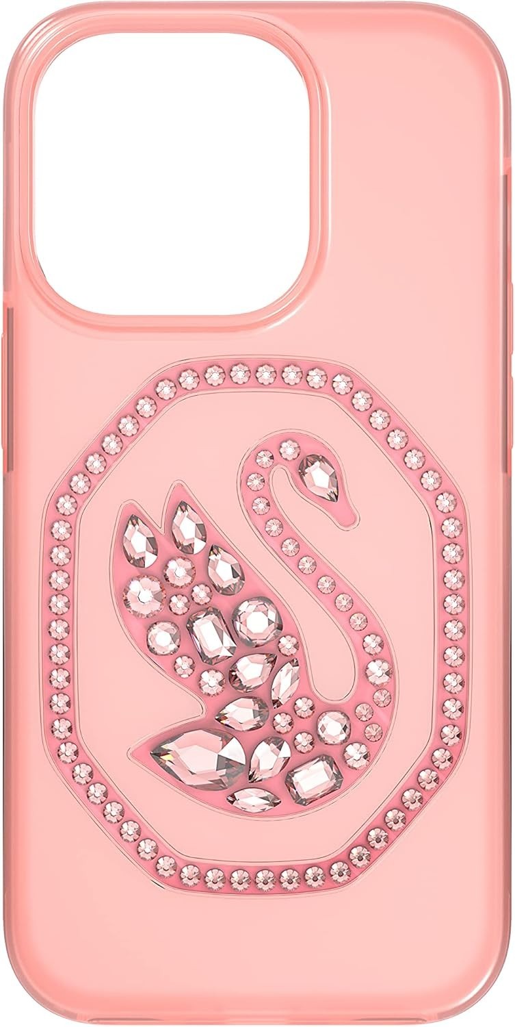 Swarovski 5649847 NEW Women’s Apple iPhone 14 Case Pink Crystals Pink Background