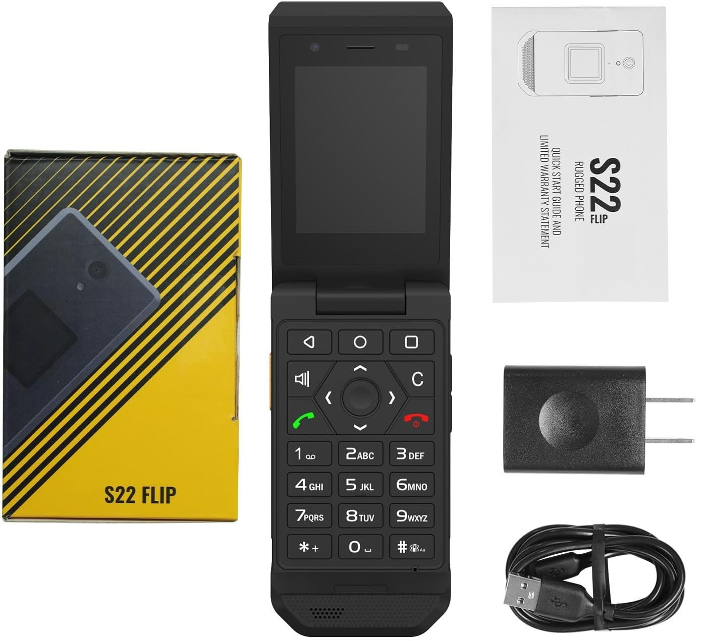 CAT S22 Rugged Flip Phone Unlocked  16GB 2.8” Touchscreen Smart Cell Phone