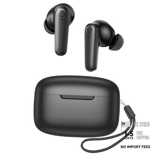 Wireless Ear Buds Bluetooth 5.4 Headphones 60H Playtime Deep Bass Stereo Black