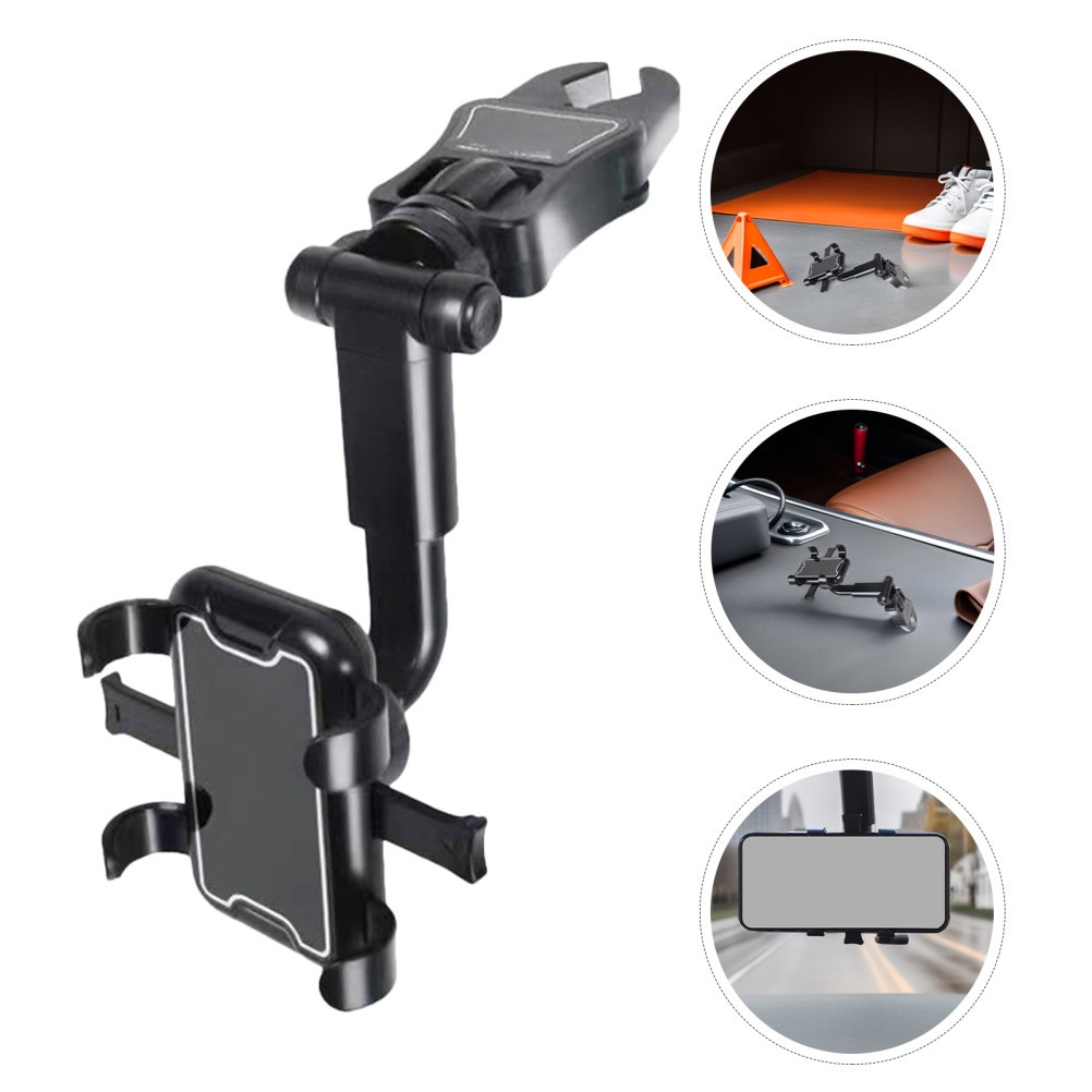 2Pcs Reusable Car Rearview Mirror Phone Holder ABS Clip Stable Grip for Bike