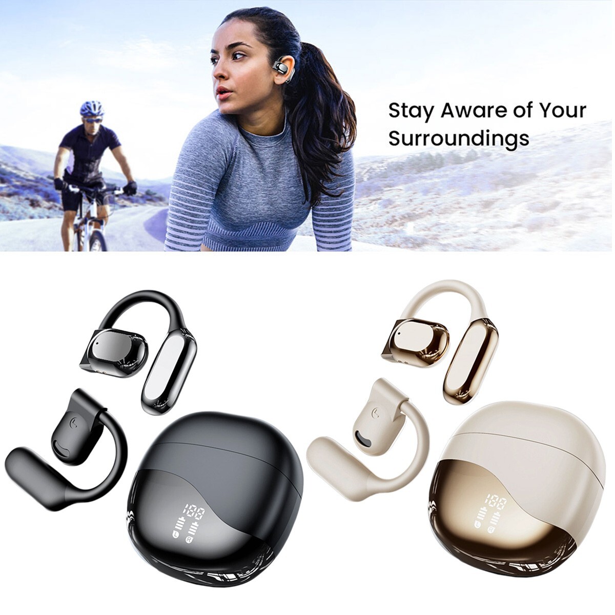 Wireless Bluetooth Earbuds Earphone Open-Ear Headphones for Samsung Galaxy Phone