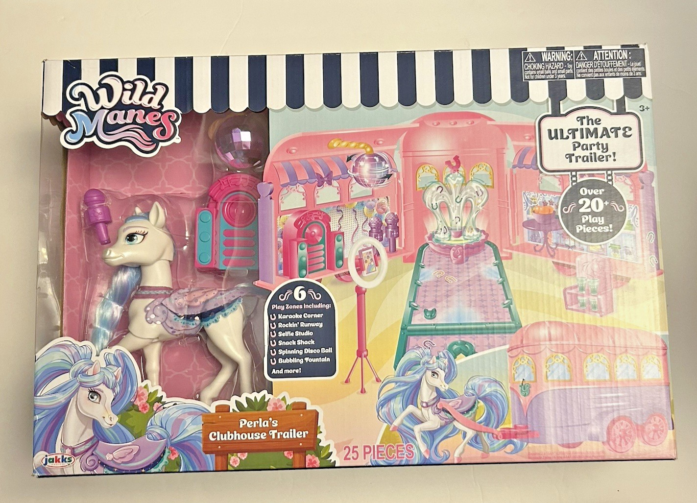 Wild Manes Horse Toy Perla’s Clubhouse Trailer Playset W/ Perla Horse Doll 25 pc