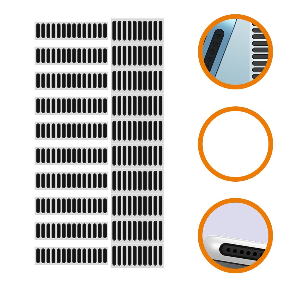 20Pcs Reusable Mobile Phone Speaker Dustproof Net Stickers Black Protection