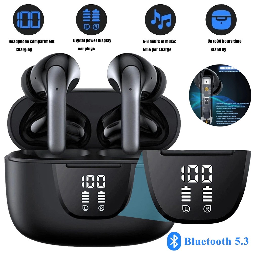 Wireless Bluetooth 5.3 Earbuds Headphones For iPhone Samsung Galaxy Android 2025